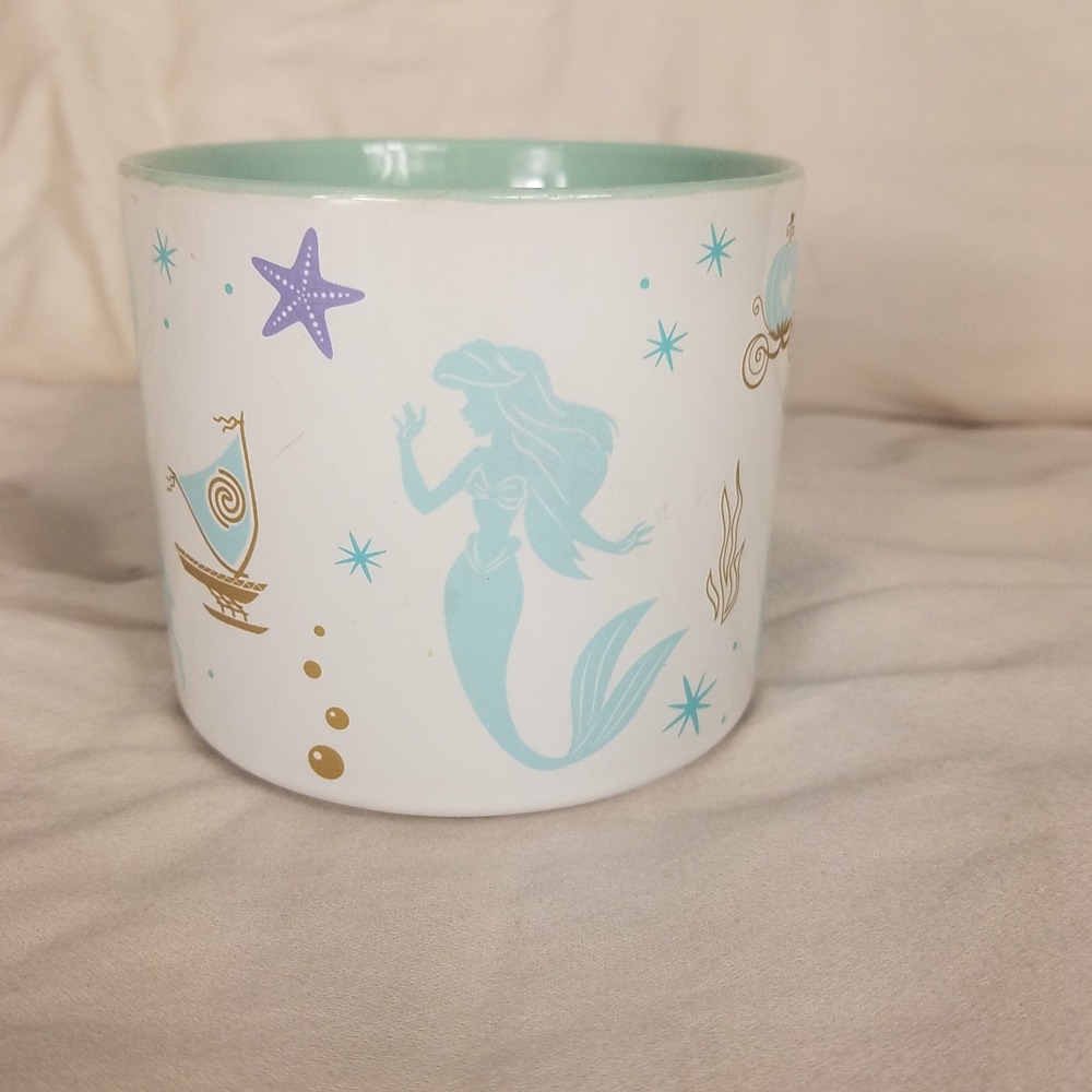 Zak Disney Princess Coffee Mug Unisex OS White New Silhouette Gold Teal - Picture 2 of 6